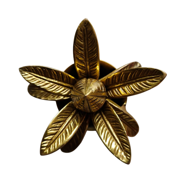 Ornate Brass Kalasha with Lotus leaves, decorative brass ware
