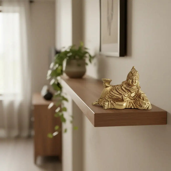 Brass Kubera Statue - Hindu God of Wealth & Prosperity   Brass Ware