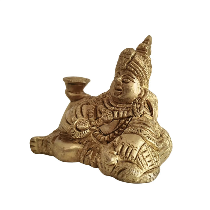 Brass Kubera Statue - Hindu God of Wealth & Prosperity   Brass Ware