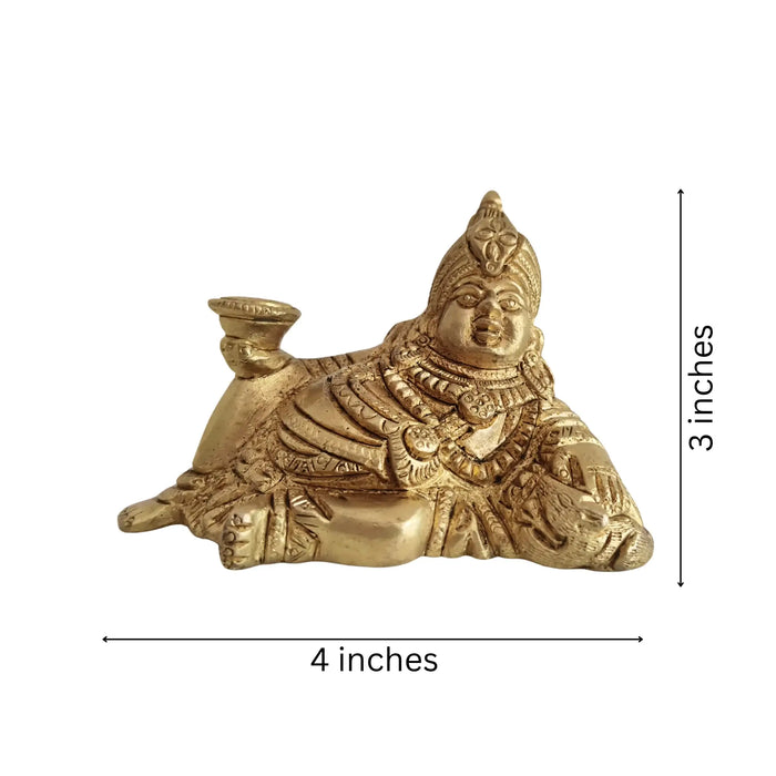 Brass Kubera Statue - Hindu God of Wealth & Prosperity   Brass Ware