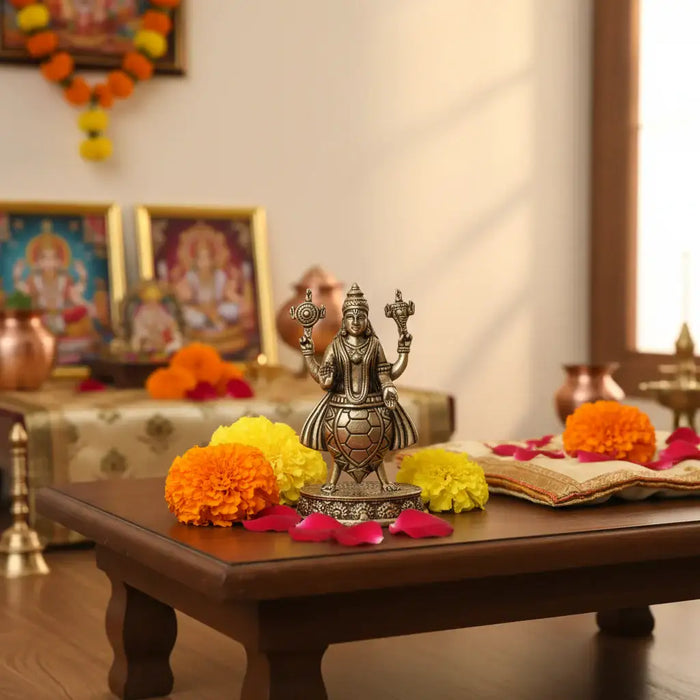 Handcrafted Brass Kurma Avatar Idol – Vishnu Tortoise Form Statue for Puja & Home Decor   Brass Ware