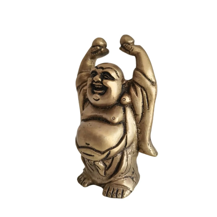Brass Laughing Buddha Statue - Prosperity and Good Luck Figurines   Brass Ware