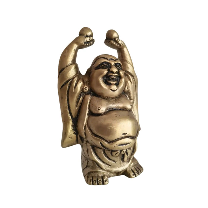 Brass Laughing Buddha Statue - Prosperity and Good Luck Figurines   Brass Ware