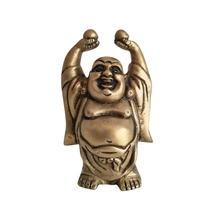 Brass Laughing Buddha Statue - Prosperity and Good Luck Figurines   Brass Ware