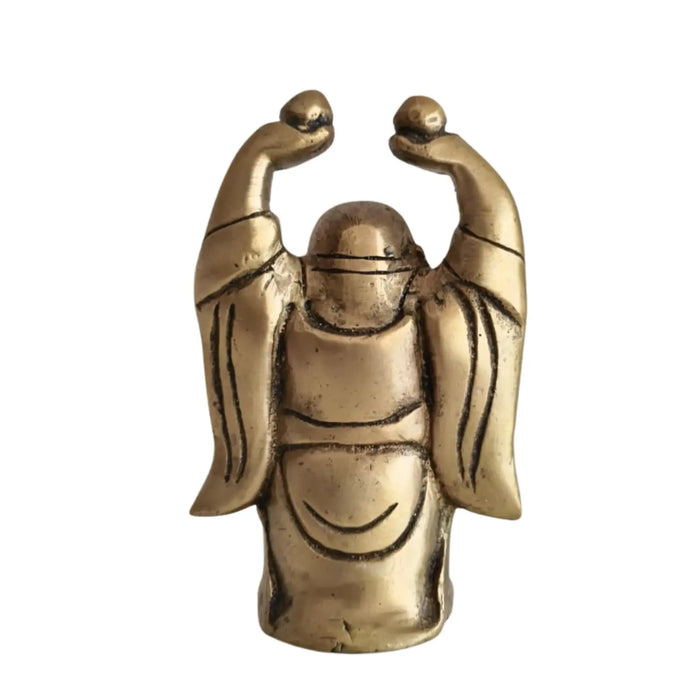 Brass Laughing Buddha Statue - Prosperity and Good Luck Figurines   Brass Ware