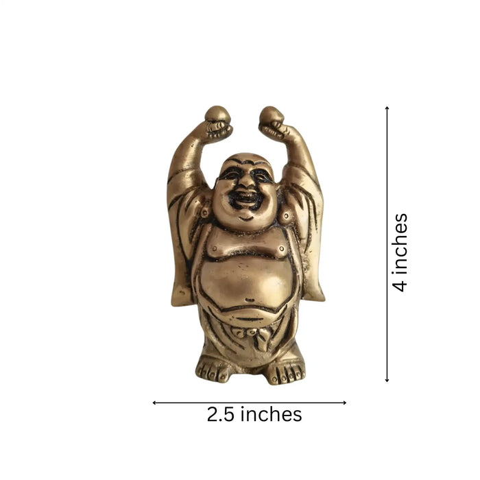 Brass Laughing Buddha Statue - Prosperity and Good Luck Figurines   Brass Ware