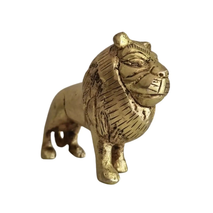 Brass Lion Figurine – Animal Idol for Home & Office Décor   Brass Ware