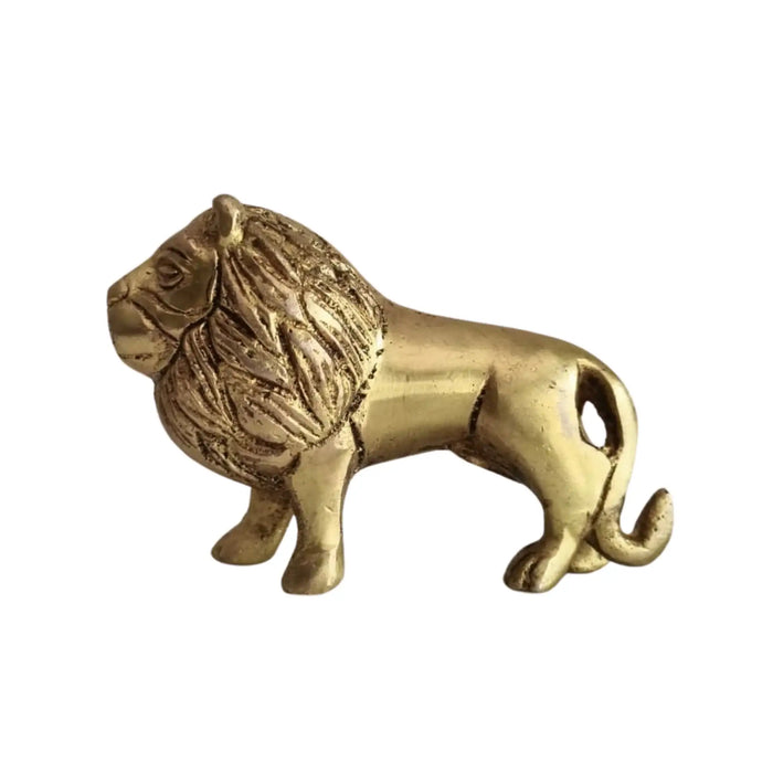 Brass Lion Figurine – Animal Idol for Home & Office Décor   Brass Ware