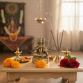 Exquisite Brass Lord Brahma Statue, ideal for gifting and home decor.