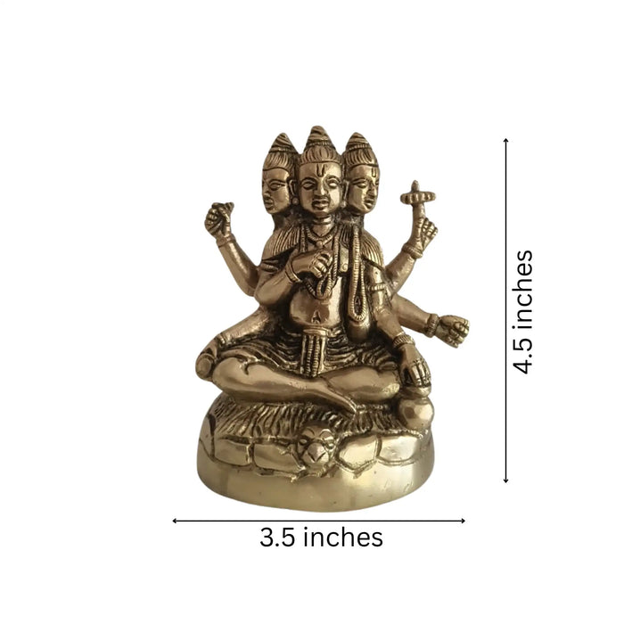 Brass Lord Brahma Statue, intricate detail, perfect for gifting and decor.