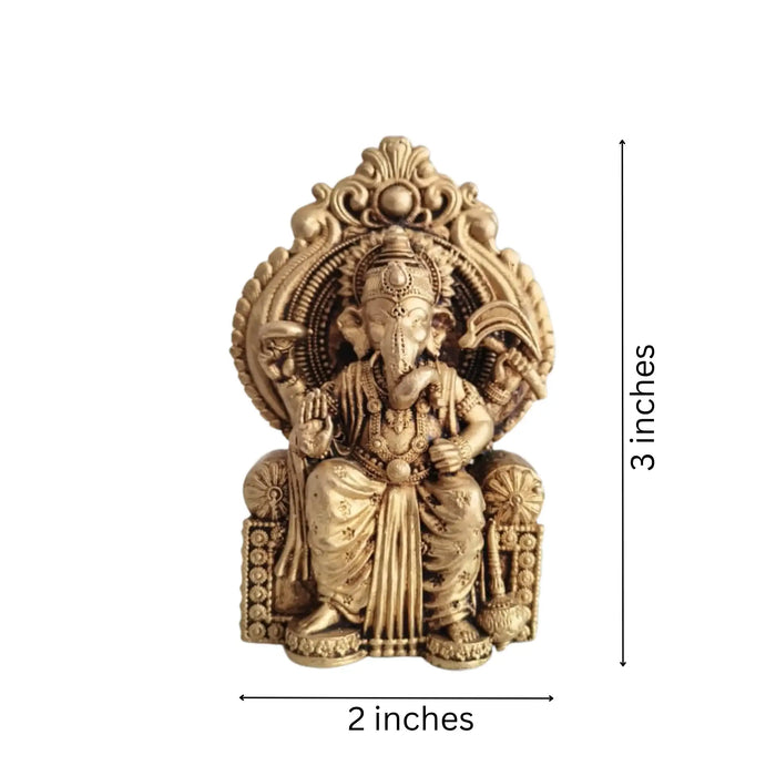 Brass Lord Ganesha Idol Seated on Throne – Royal Vigneshwara   Brass Ware