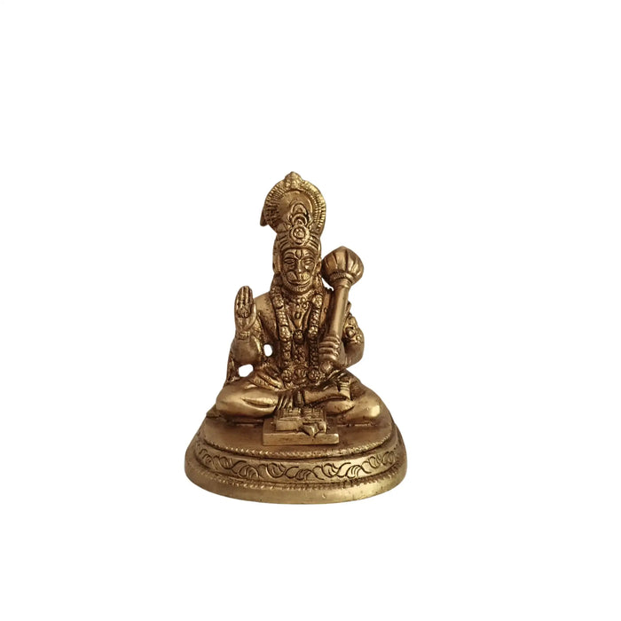 Brass Lord Hanuman Idol with Gada – Symbol of Devotion, Strength, and Protection   Brass Ware