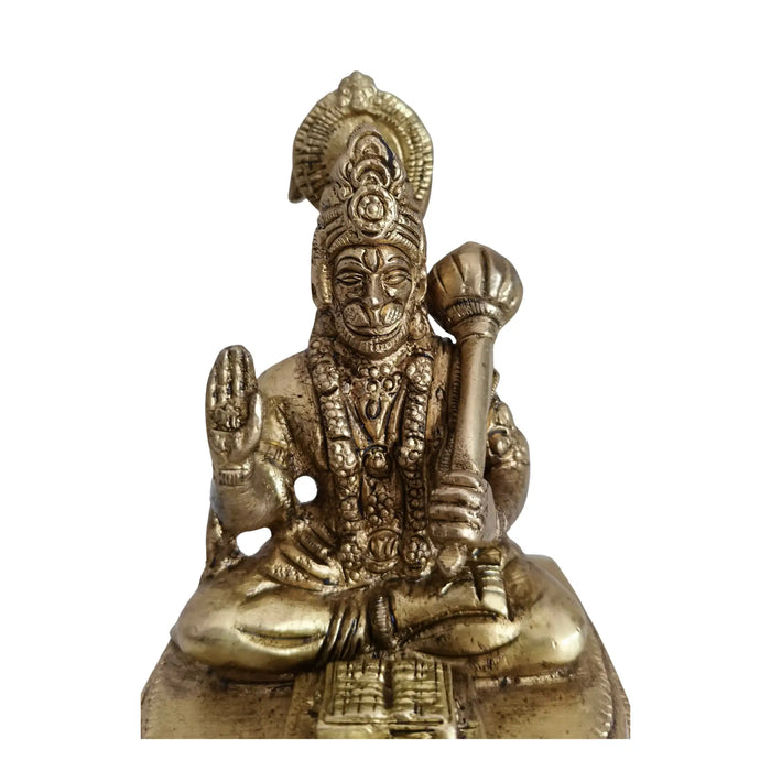 Brass Lord Hanuman Idol with Gada – Symbol of Devotion, Strength, and Protection   Brass Ware
