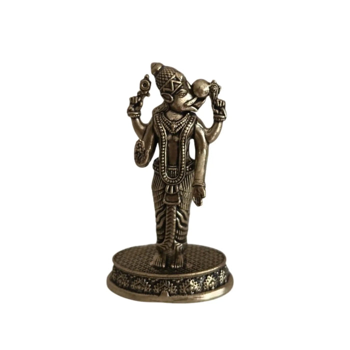 Brass Idol of Lord Varaha Avatar: Vishnu's Boar Incarnation   Brass Ware