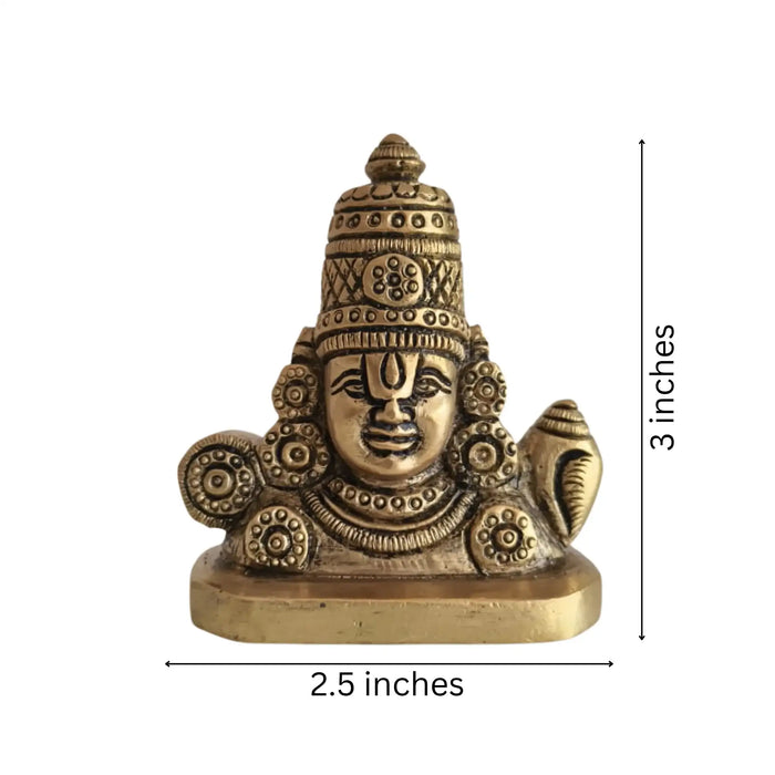 Brass Lord Venkateswara Face Idol (Tirupati Balaji)   Brass Ware