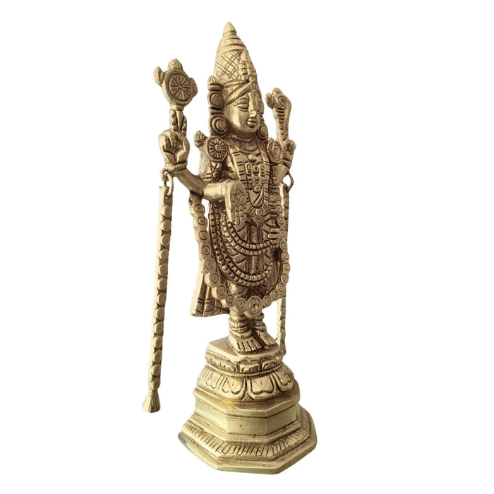 Brass Lord Venkateswara Idol (Balaji): Embodiment of Prosperity and Grace   Brass Ware