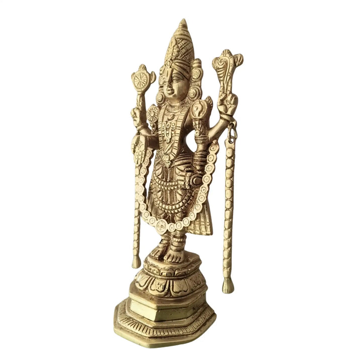 Brass Lord Venkateswara Idol (Balaji): Embodiment of Prosperity and Grace   Brass Ware