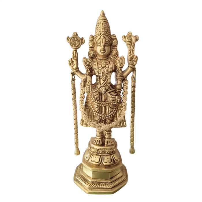Brass Lord Venkateswara Idol (Balaji): Embodiment of Prosperity and Grace   Brass Ware