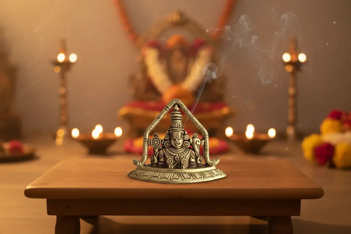 Brass Lord Venkateswara Idol for Home Temple & Pooja Décor   Brass Ware