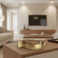 Mango shaped decorative box in engraved brass with lid for storage.