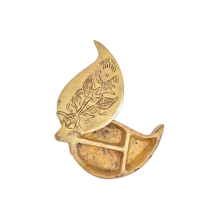 Engraved brass Mango Shaped Decorative Box for storage.