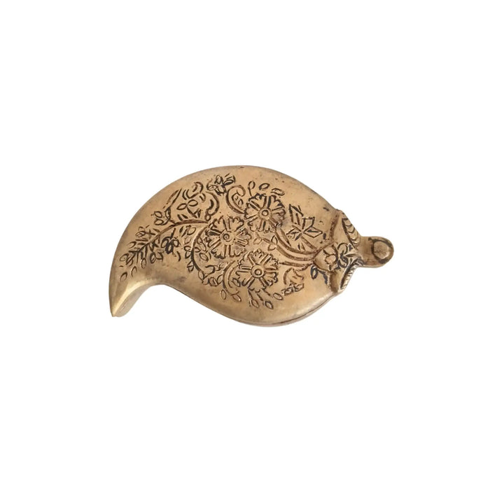 Brass Mango Shaped Decorative Box for engraved storage.