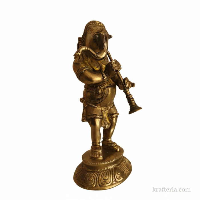 Intricate brass Ganesha statue for spiritual home decor.