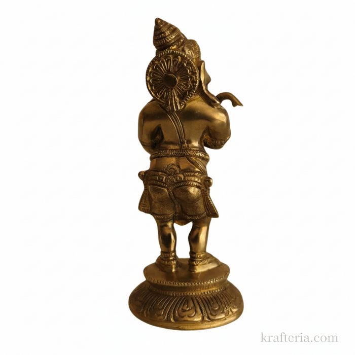 Ornate brass Ganesha statue, ideal for home and spiritual decor.