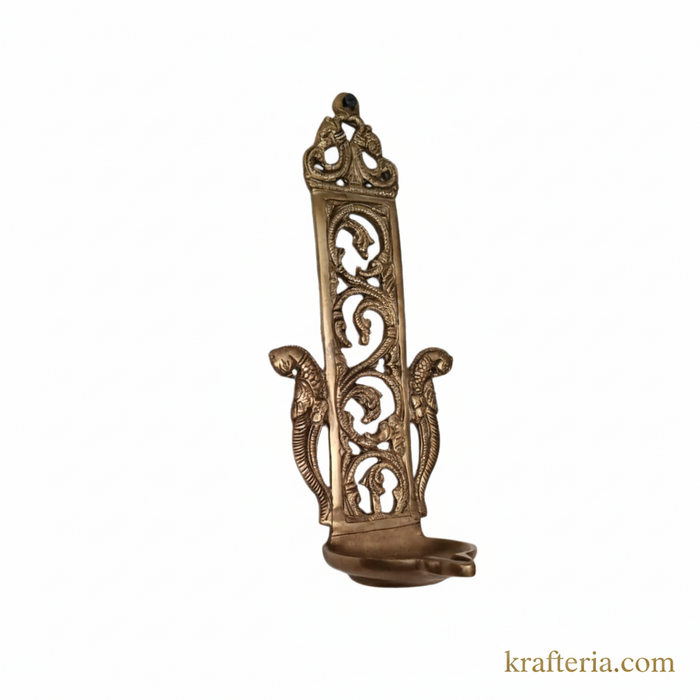 Brass Peacock Oil Lamp (Diya) | Handcrafted Traditional Indian Wall Art   Brass Artwork