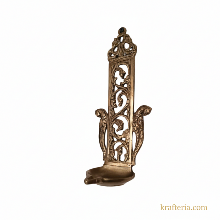 Brass Peacock Oil Lamp (Diya) | Handcrafted Traditional Indian Wall Art   Brass Artwork