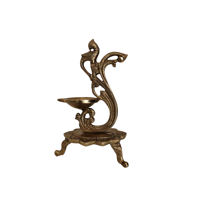 Brass Peacock Oil Lamp Stand For Pooja Room And Home Decor   Oil Lamp Stand