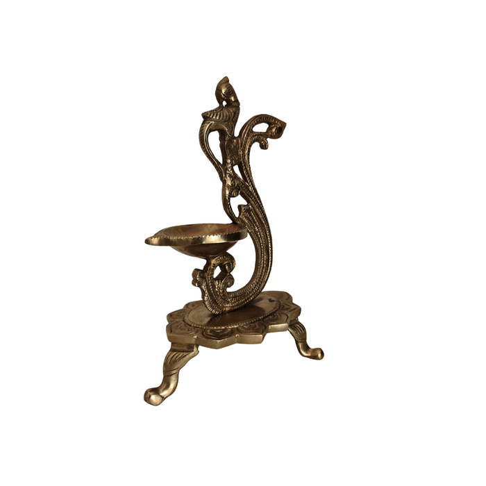 Brass Peacock Oil Lamp Stand For Pooja Room And Home Decor   Oil Lamp Stand