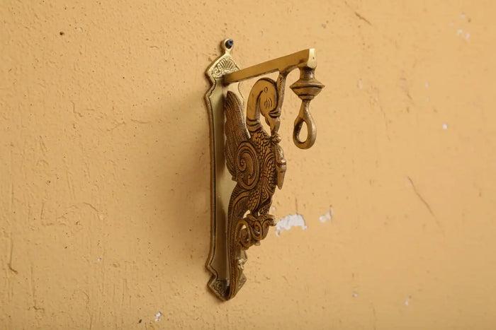 Handcrafted Brass Peacock Wall Hanging Stand   Brass Ware