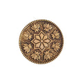 Brass pedestal stand, a round brass ritual holder.