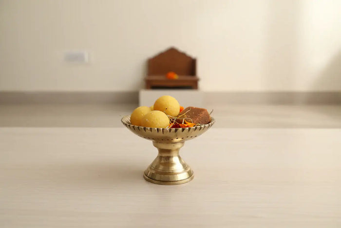 Brass Pooja Plate with Base – Multipurpose Plate   Brass Ware