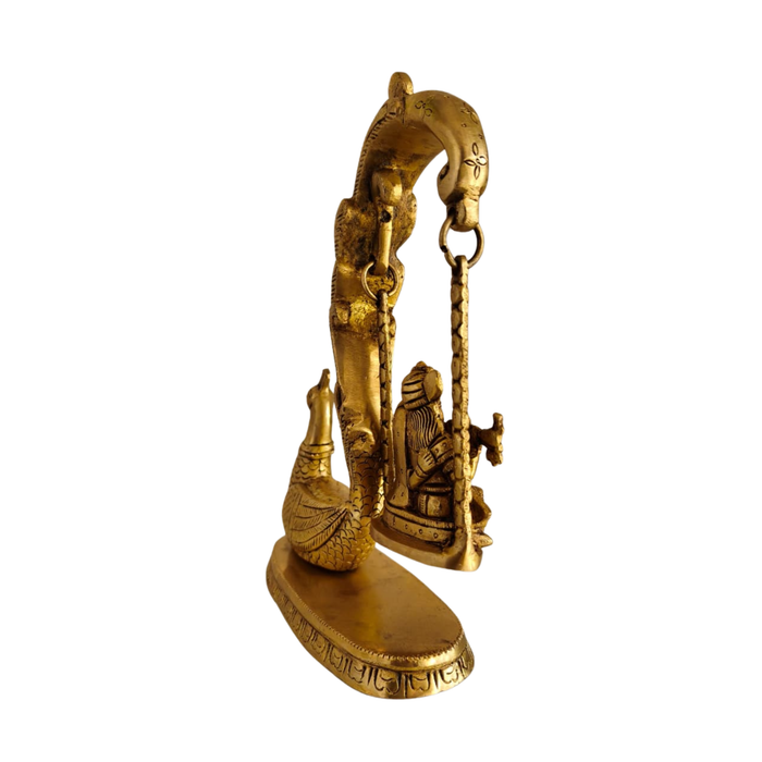 Brass Radha Krishna on Swing Wall Hanging   Brass Artwork