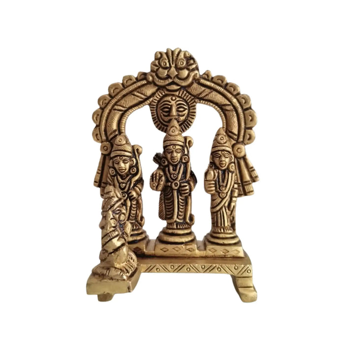 Brass Ram Darbar Idol with Hanuman for Pooja & Home Decor   Brass Ware