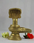 Brass Shivalingam with Serpent Hood – Spiritual Idol for Worship   Brass Ware
