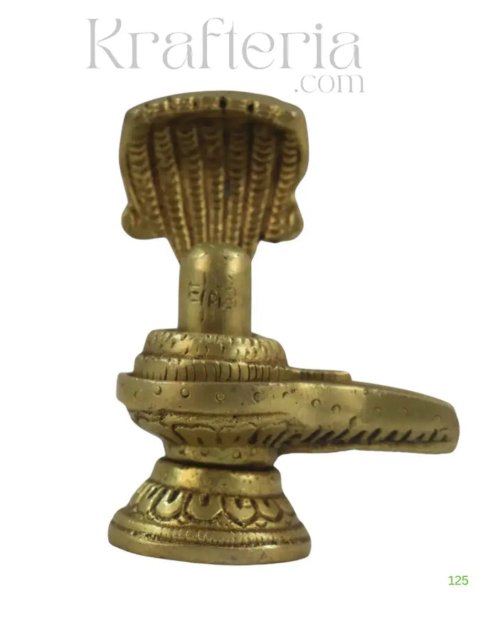 Brass Shivalingam with Serpent Hood – Spiritual Idol for Worship   Brass Ware