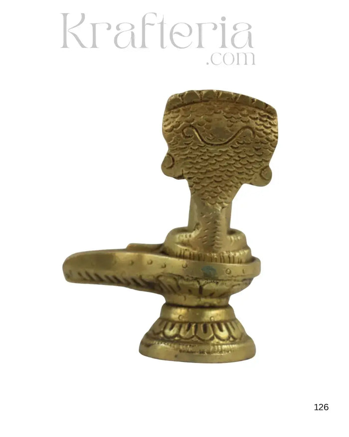 Brass Shivalingam with Serpent Hood – Spiritual Idol for Worship   Brass Ware