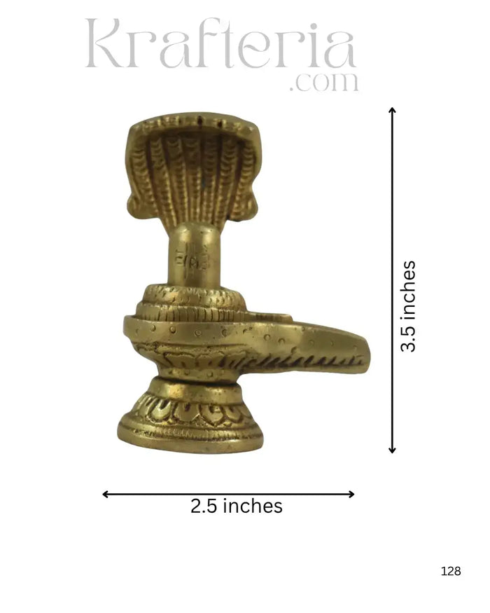 Brass Shivalingam with Serpent Hood – Spiritual Idol for Worship   Brass Ware