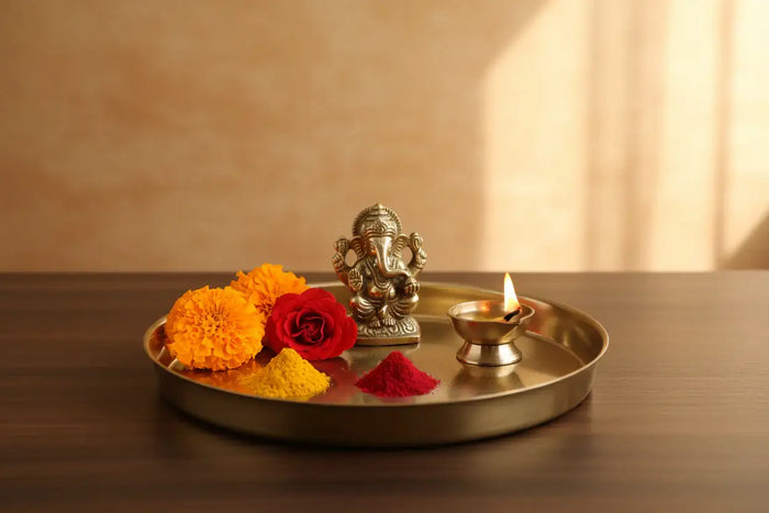 Brass Thali – Multipurpose Round Plate for Ritual & Serving   Brass Artwork