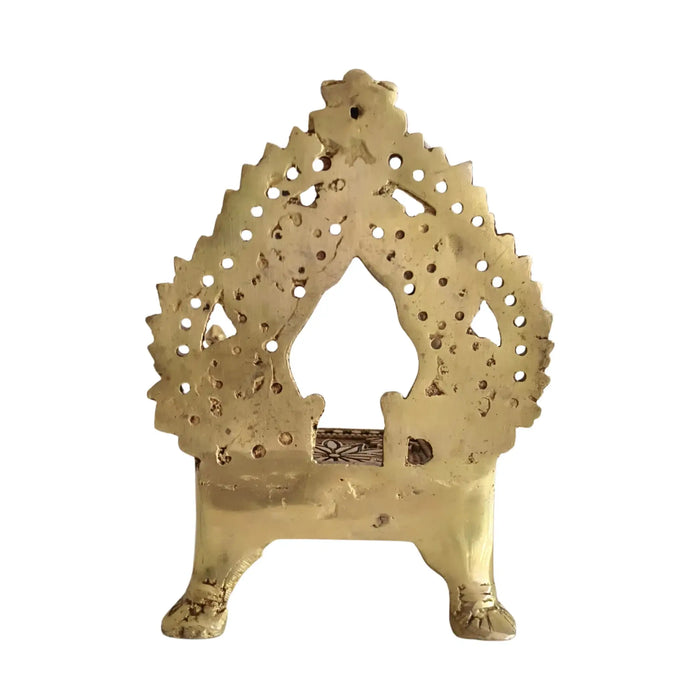 Brass Miniature Throne Simhasan – Handcrafted Traditional Indian Simhasana for Idols   Brass Ware