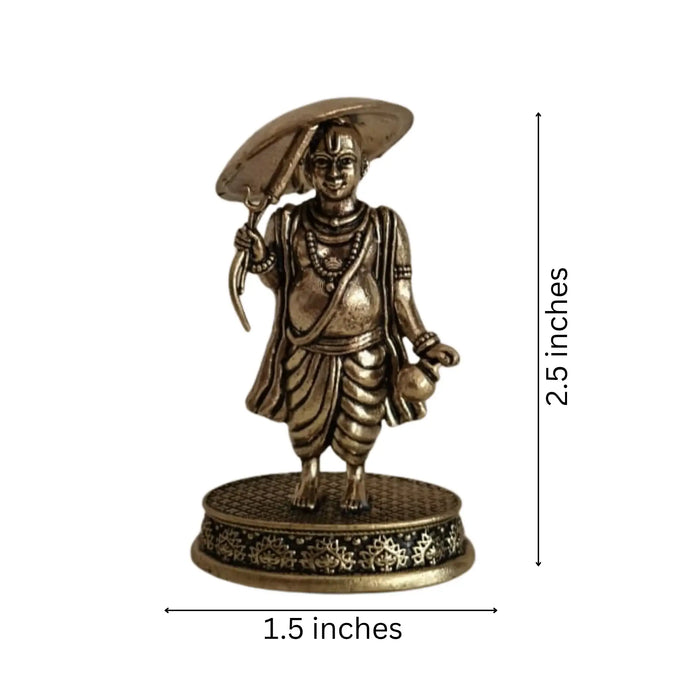 Brass Vamana Avatar Idol: Lord Vishnu in the Form of the Dwarf Brahmin | Baman Avtar   Brass Ware