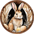 Brown Bunny Sign, Easter - Spring Sign, Wreath Attachment, Wreath Sign, Wreath Center