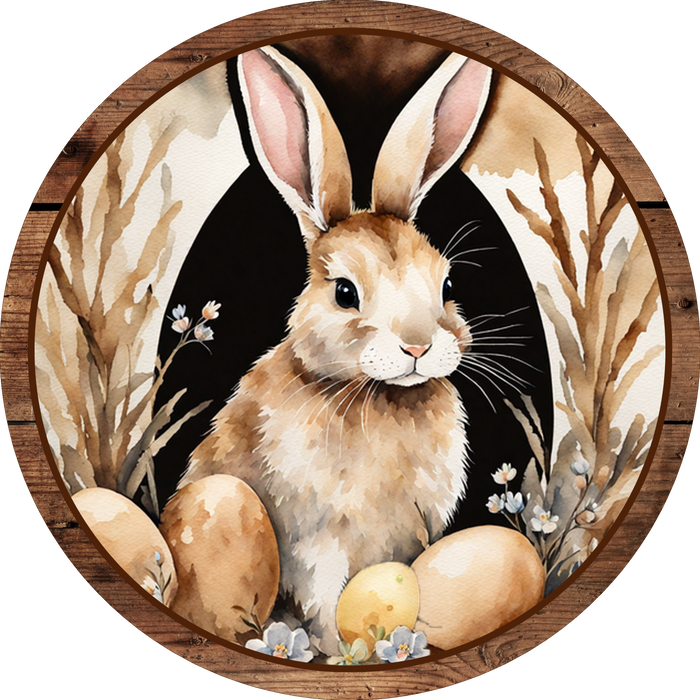 Brown Bunny Sign, Easter - Spring Sign, Wreath Attachment, Wreath Sign, Wreath Center