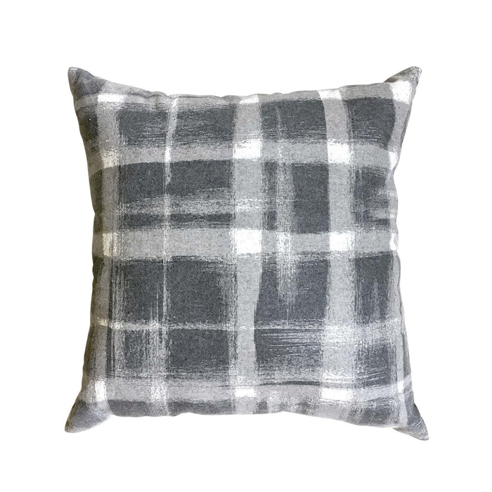 BRUSHED CHECK CHARCOAL CUSHION 50CM