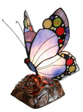 Butterfly Lamp Purple Spotted Large - Mosaic Stained Glass - Leadlight