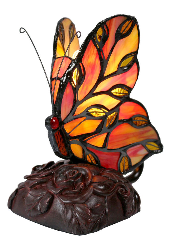 Butterfly Lamp Red - Mosaic Stained Glass - Leadlight