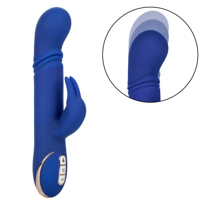 CalExotics® CalExotics Jack Rabbit Heated Thrusting G-Spot Vibrator - Rechargeable & Waterproof Blue
